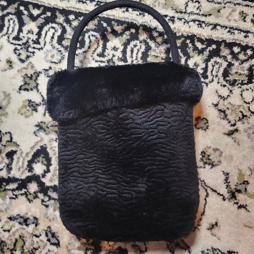 Elegant Black Faux Fur Women's Bag